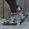 Statue Of Liberty American Print Leather Boots-grizzshop