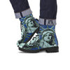 Statue Of Liberty American Print Leather Boots-grizzshop