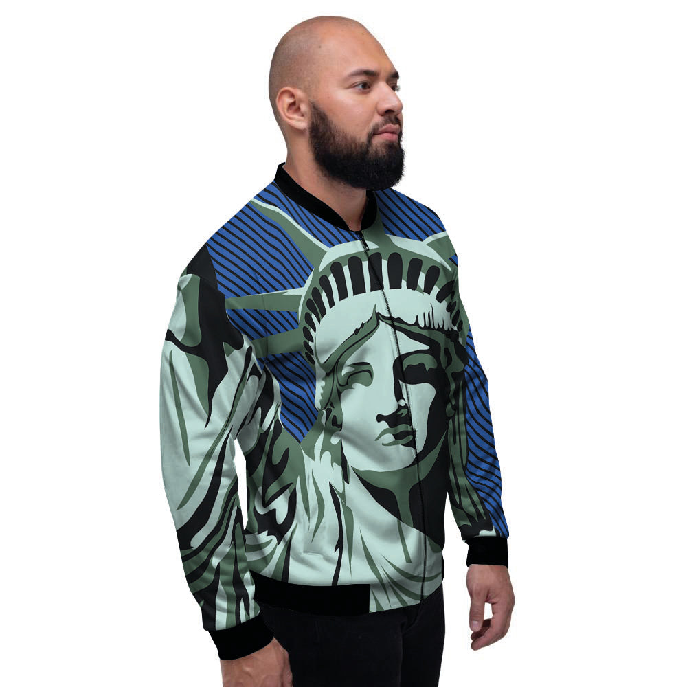 Statue Of Liberty American Print Men's Bomber Jacket-grizzshop