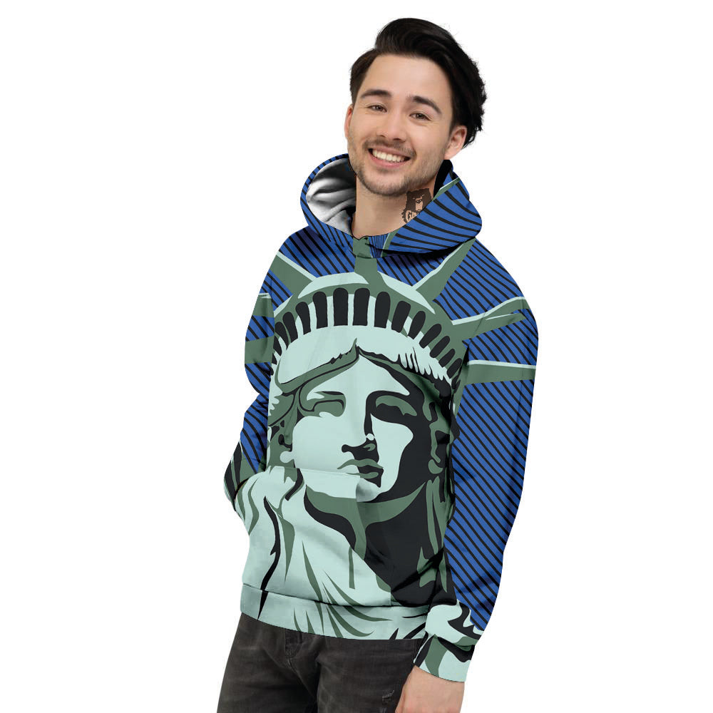 Statue Of Liberty American Print Men's Hoodie-grizzshop