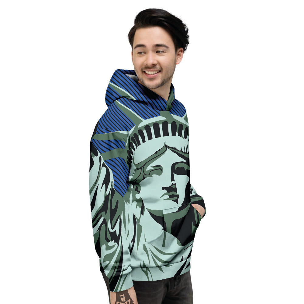 Statue Of Liberty American Print Men's Hoodie-grizzshop