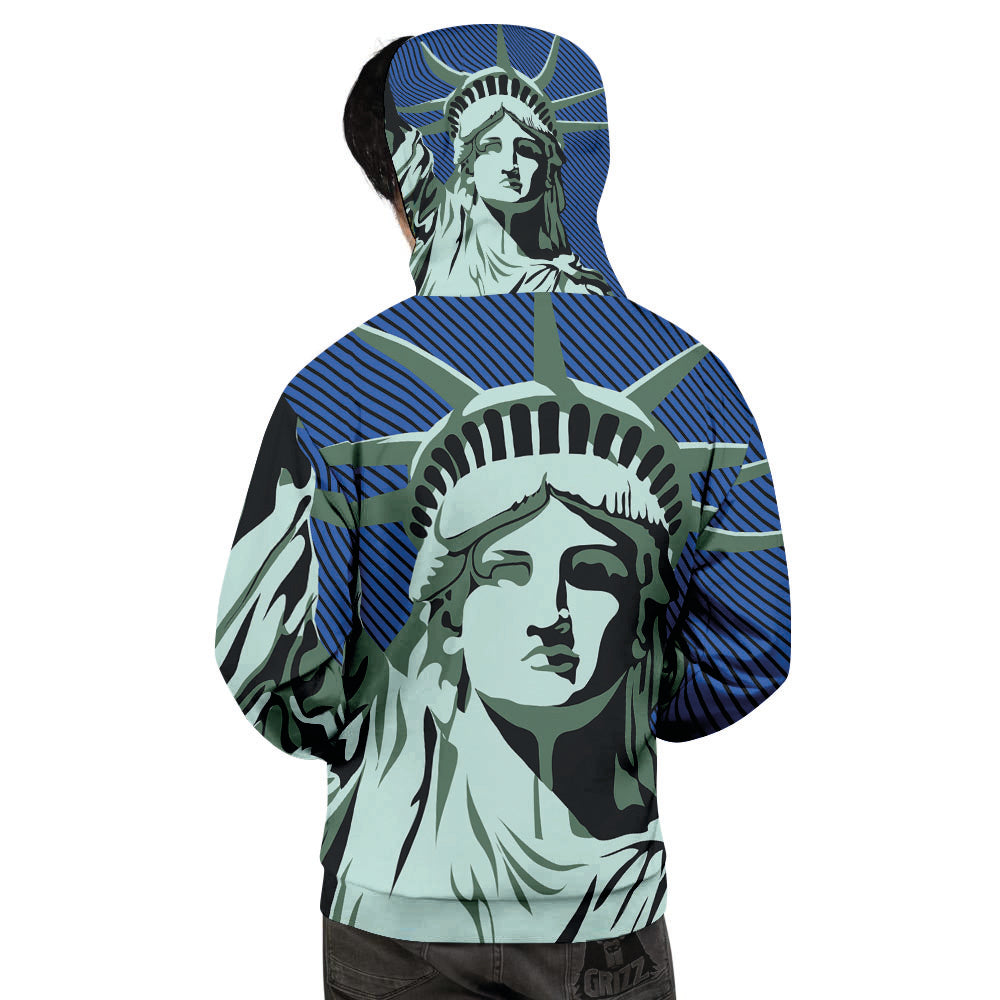 Statue Of Liberty American Print Men's Hoodie-grizzshop