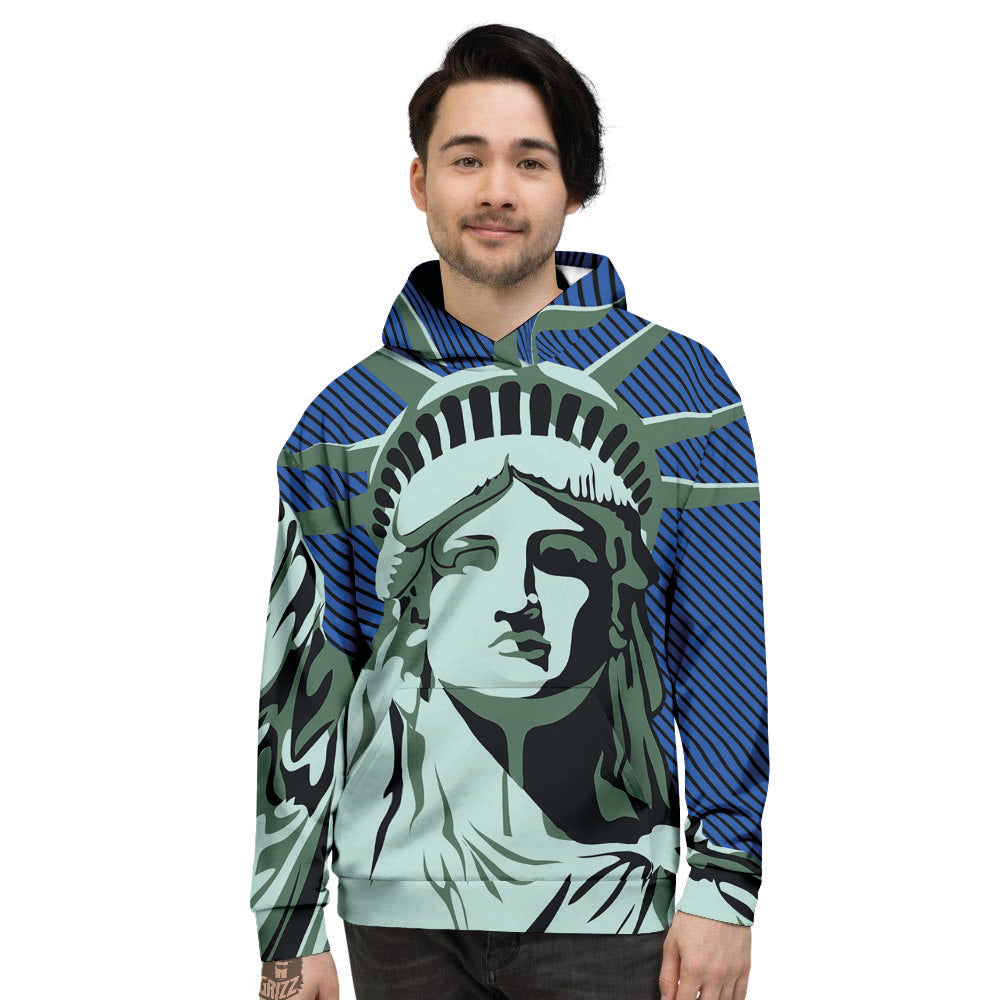 Statue Of Liberty American Print Men's Hoodie-grizzshop