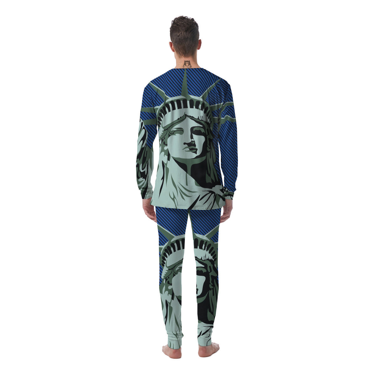 Statue Of Liberty American Print Men's Pajamas-grizzshop