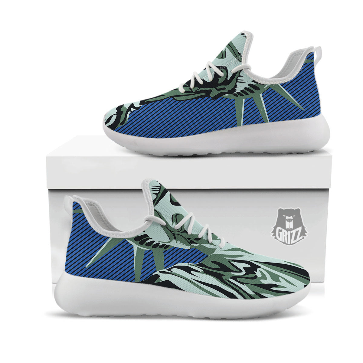 Statue Of Liberty American Print White Athletic Shoes-grizzshop