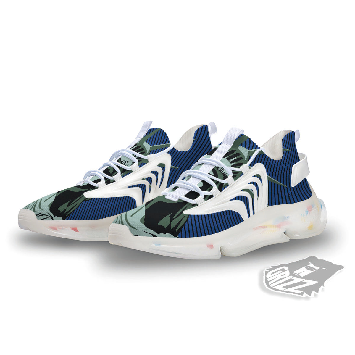 Statue Of Liberty American Print White Gym Shoes-grizzshop