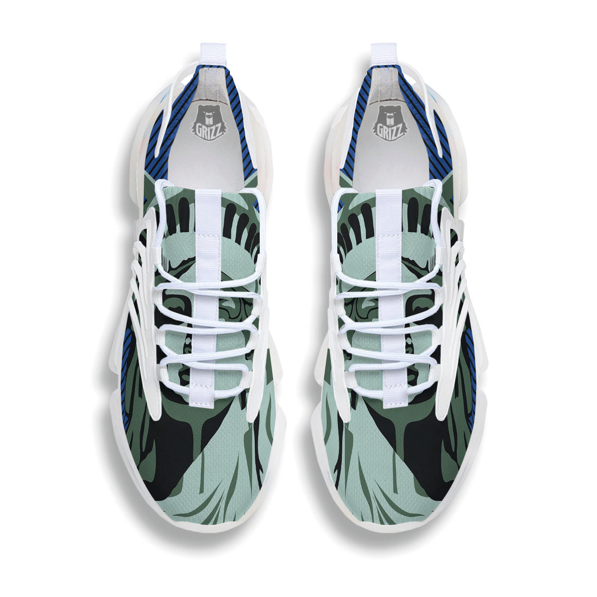 Statue Of Liberty American Print White Gym Shoes-grizzshop