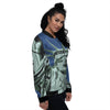 Statue Of Liberty American Print Women's Bomber Jacket-grizzshop