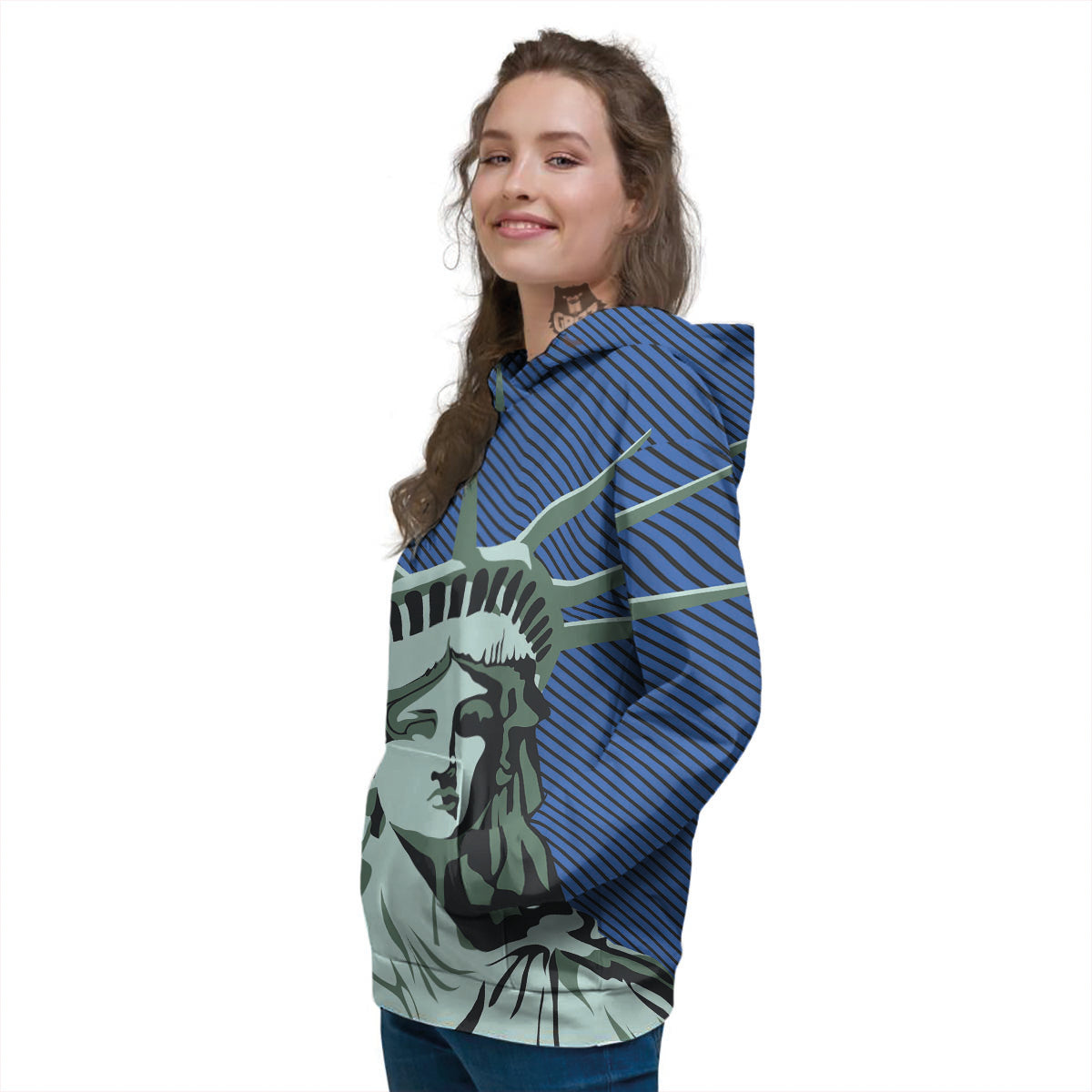 Statue Of Liberty American Print Women's Hoodie-grizzshop