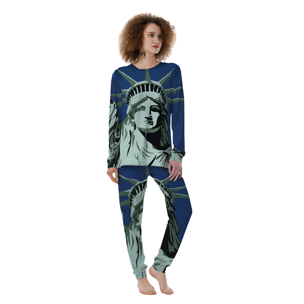 Statue Of Liberty American Print Women's Pajamas-grizzshop