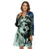 Statue Of Liberty American Print Women's Robe-grizzshop