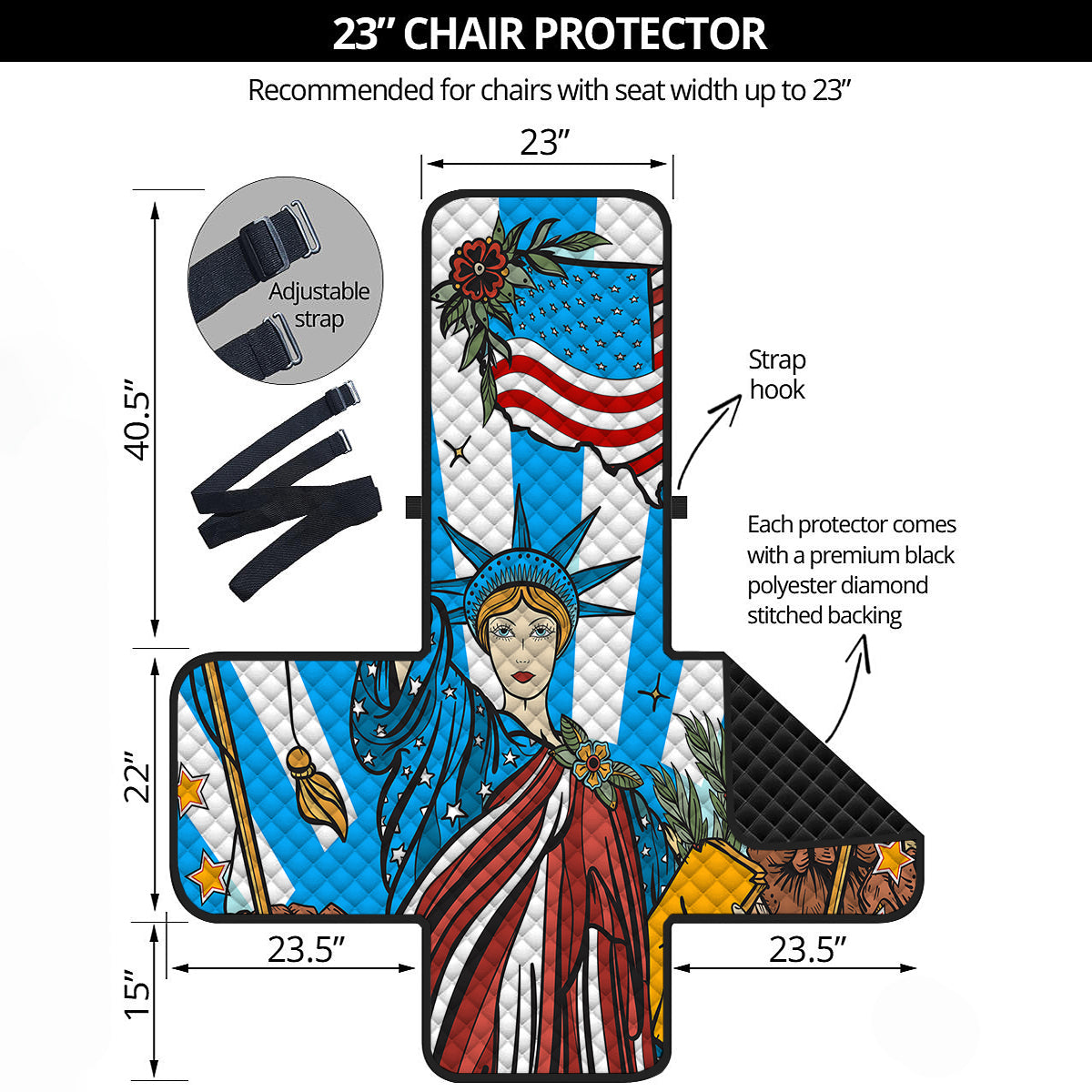 Statue Of Liberty USA Print Armchair Protector-grizzshop