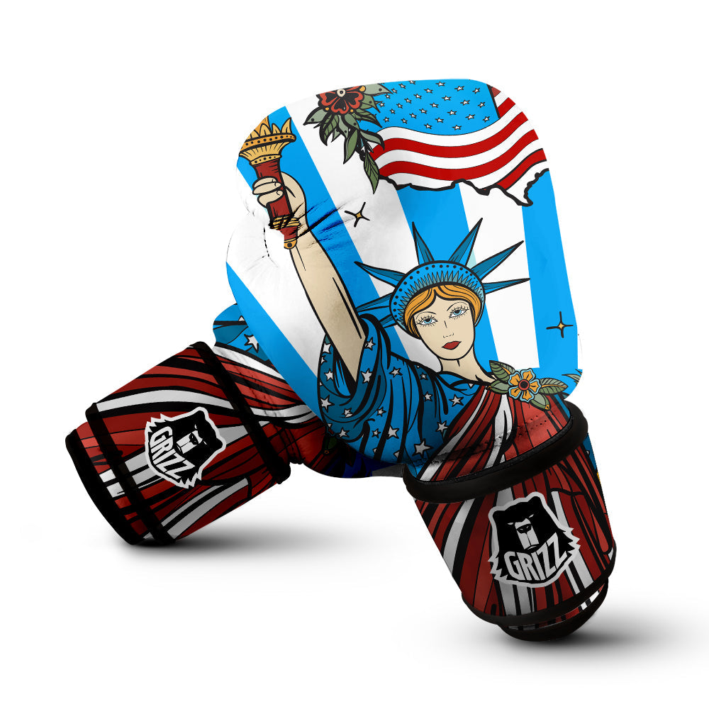 Statue Of Liberty USA Print Boxing Gloves-grizzshop