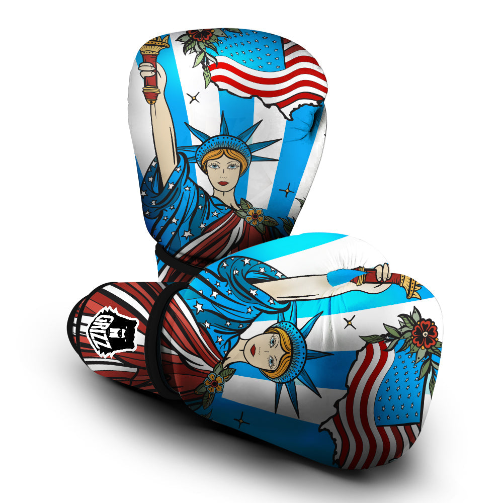 Statue Of Liberty USA Print Boxing Gloves-grizzshop