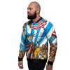 Statue Of Liberty USA Print Men's Bomber Jacket-grizzshop