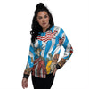 Statue Of Liberty USA Print Women's Bomber Jacket-grizzshop