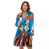 Statue Of Liberty USA Print Women's Robe-grizzshop