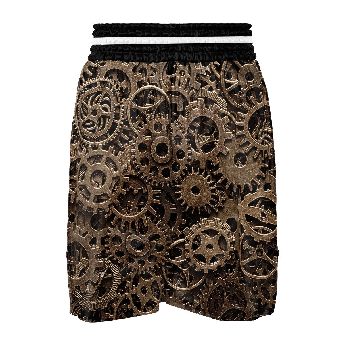 Steampunk Brass Gears And Cogs Print Boxing Shorts-grizzshop