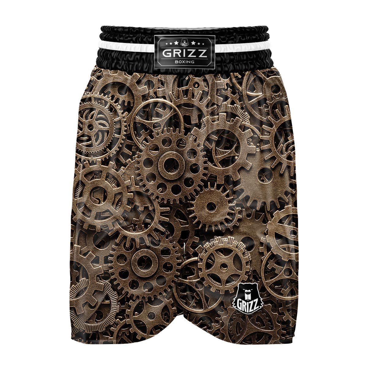 Steampunk Brass Gears And Cogs Print Boxing Shorts-grizzshop