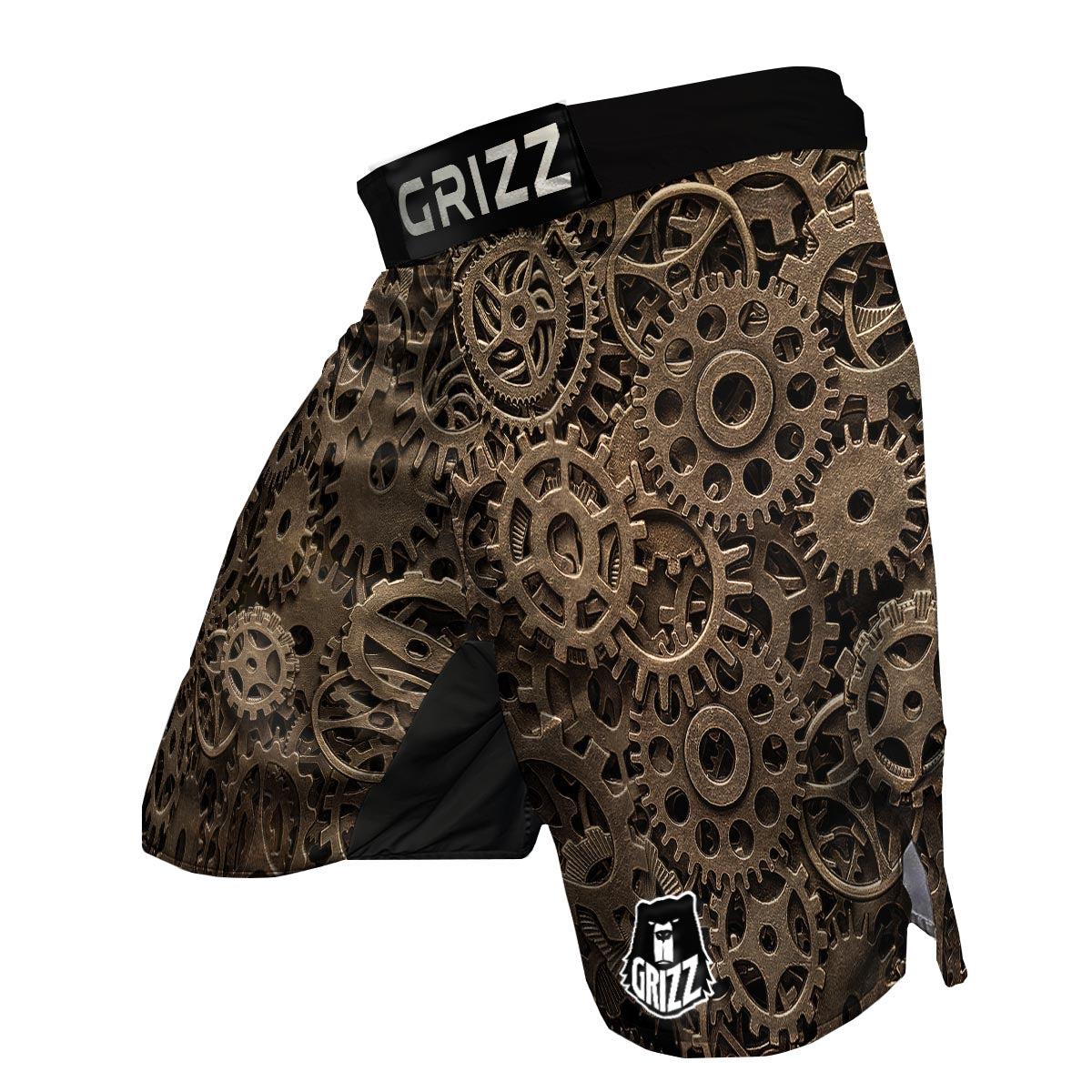 Steampunk Brass Gears And Cogs Print MMA Shorts-grizzshop