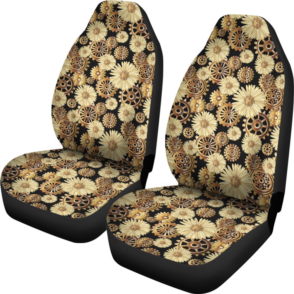 Steampunk Floral Pattern Print Car Seat Cover-grizzshop