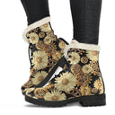 Steampunk Floral Pattern Print Comfy Winter Boots