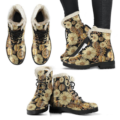 Pattern Print Floral Swan Comfy Winter Boots