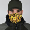 Steampunk Floral Pattern Print Face Mask-grizzshop