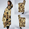 Steampunk Floral Pattern Print Hooded Blanket-grizzshop