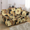 Steampunk Floral Pattern Print Loveseat Cover-grizzshop