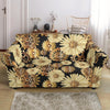 Steampunk Floral Pattern Print Loveseat Cover-grizzshop