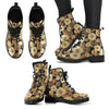 Steampunk Floral Pattern Print Men Women Leather Boots-grizzshop