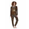 Steampunk Gears Clock Print Women's Pajamas-grizzshop