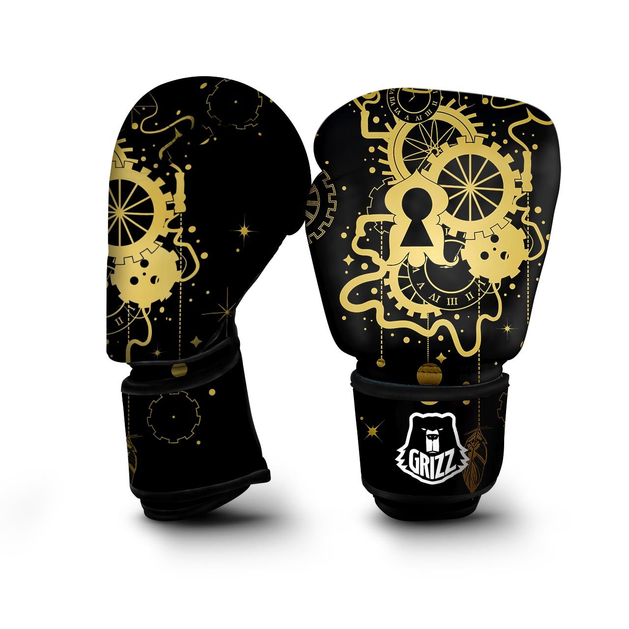 Steampunk Gears Metal Print Boxing Gloves-grizzshop