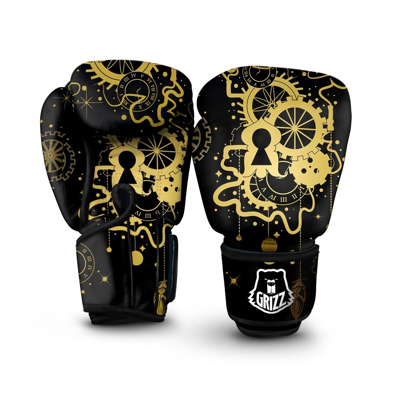 Steampunk Gears Metal Print Boxing Gloves-grizzshop