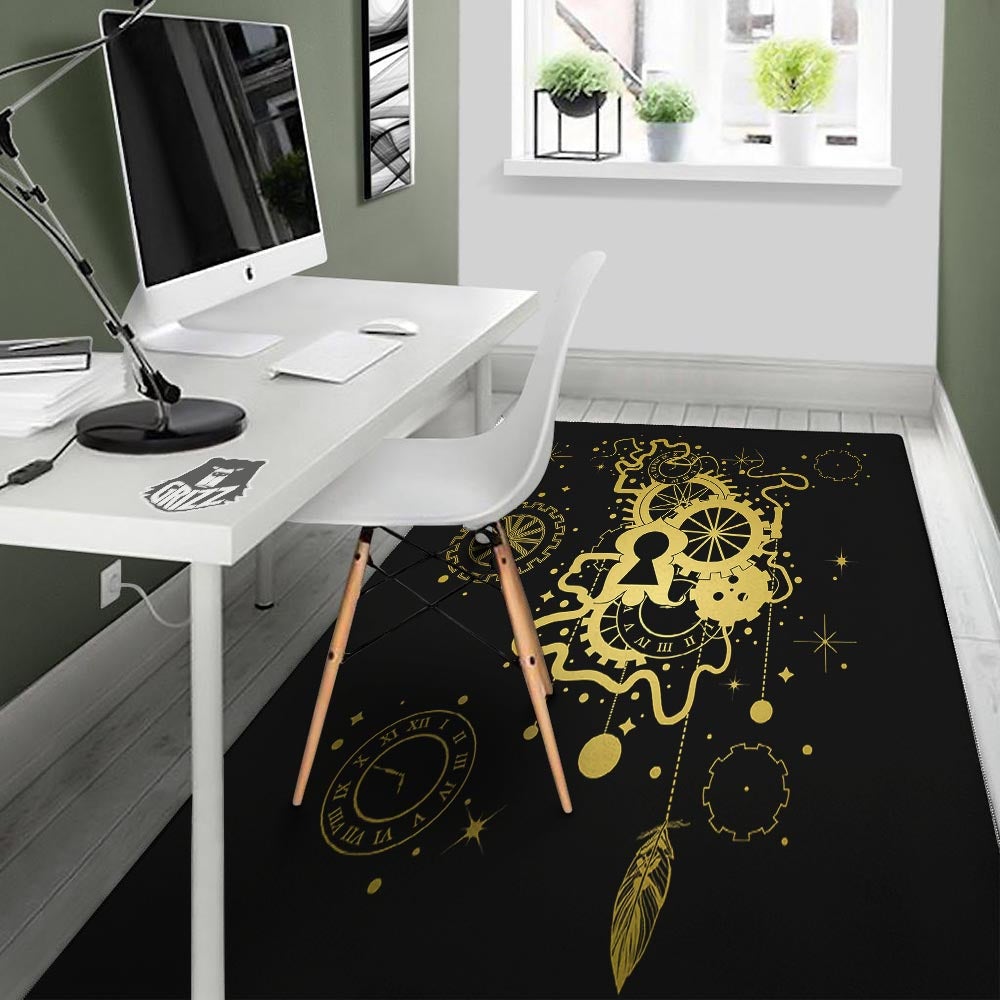 Steampunk Gears Metal Print Floor Mat-grizzshop