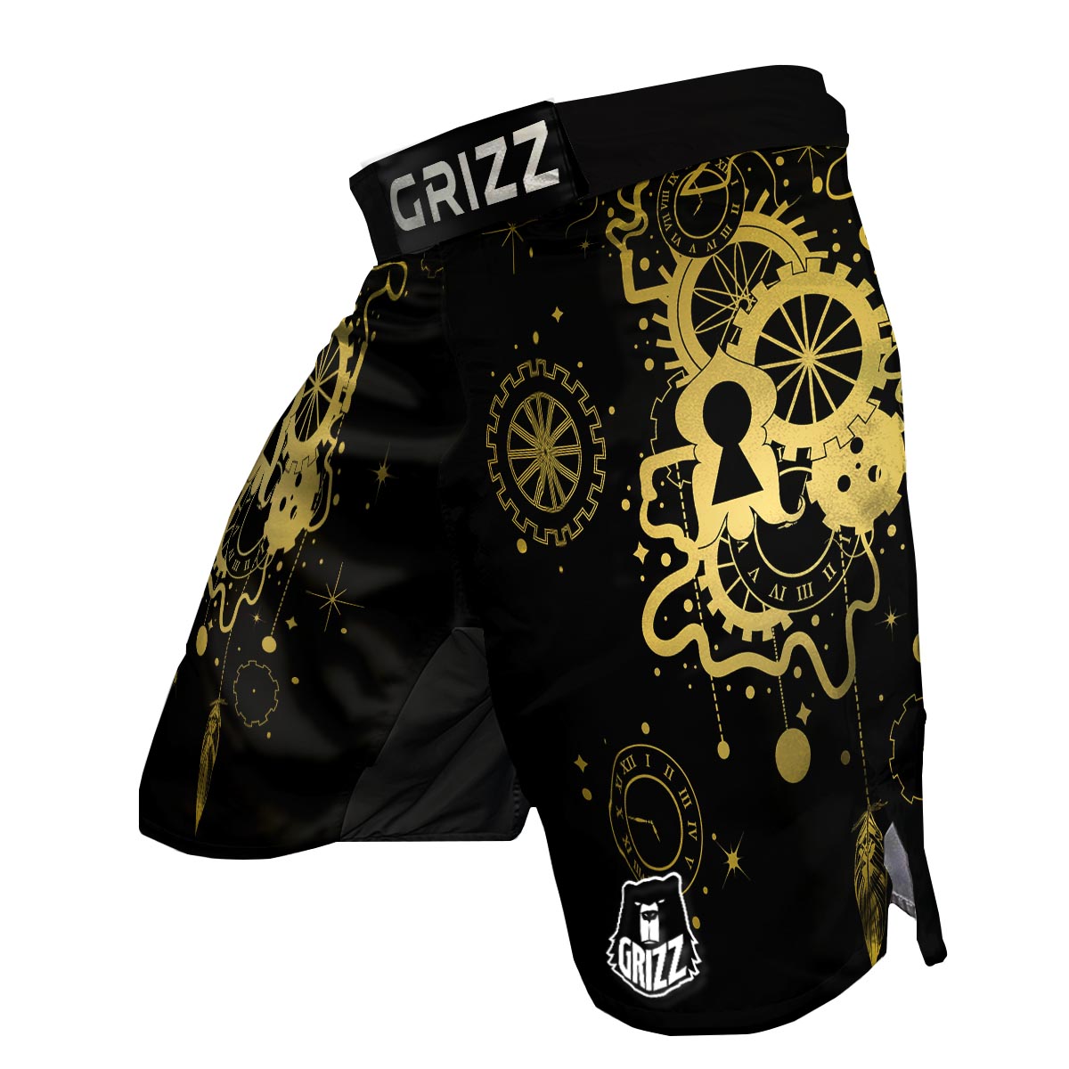 Steampunk Gears Metal Print MMA Shorts-grizzshop