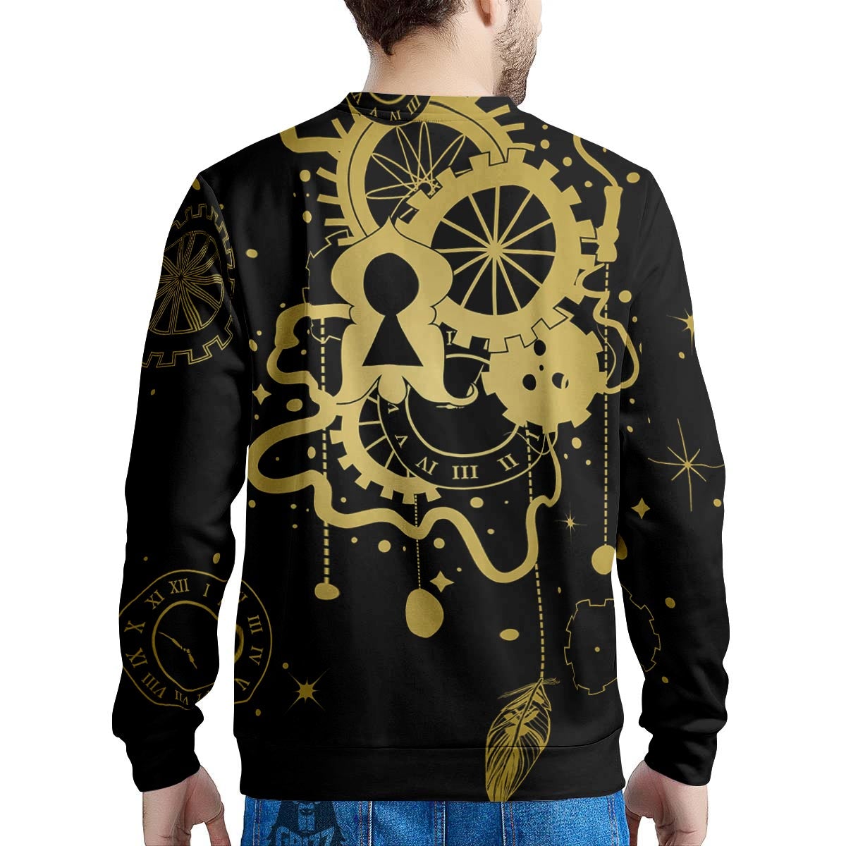 Steampunk Gears Metal Print Men's Sweatshirt-grizzshop