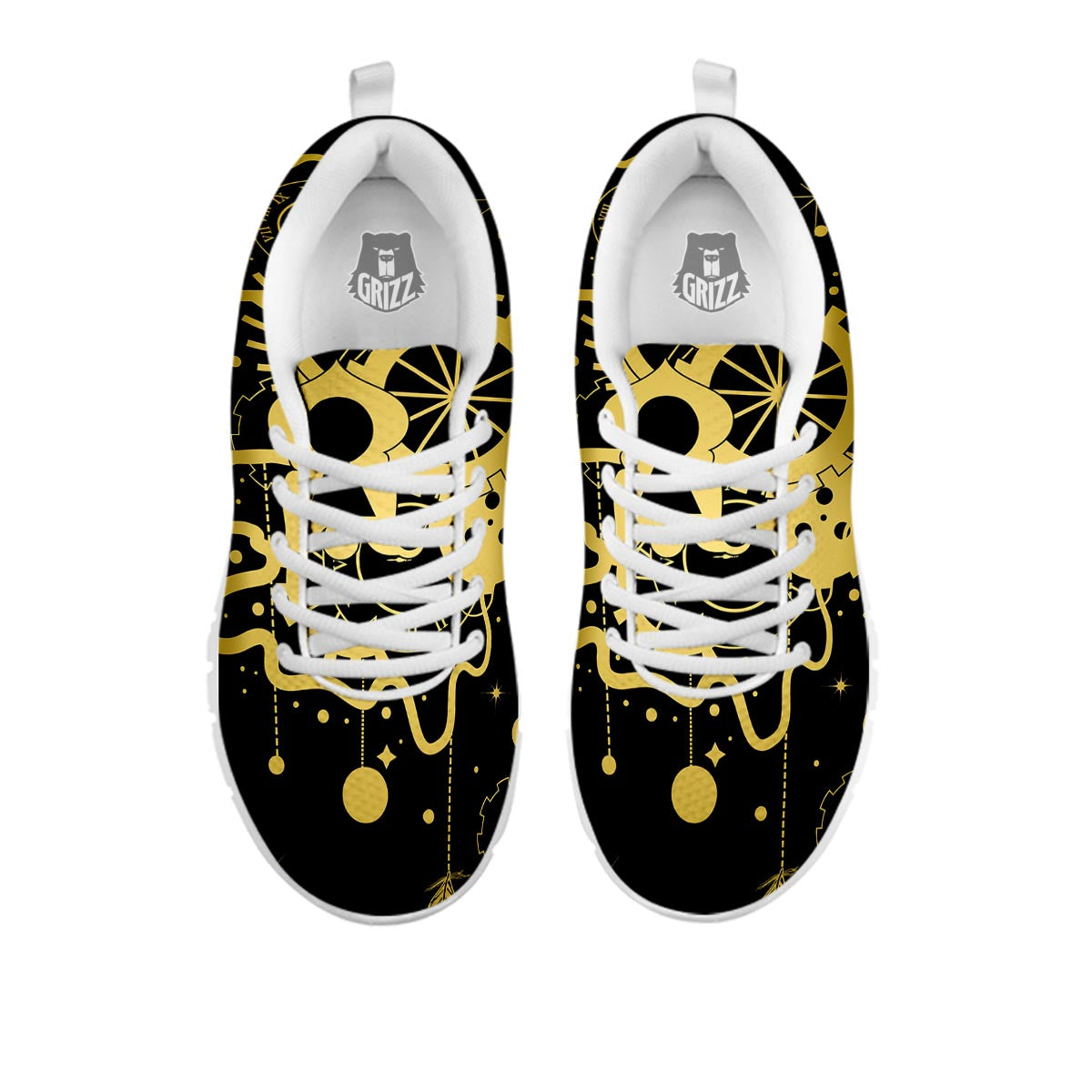 Steampunk Gears Metal Print White Sneaker-grizzshop