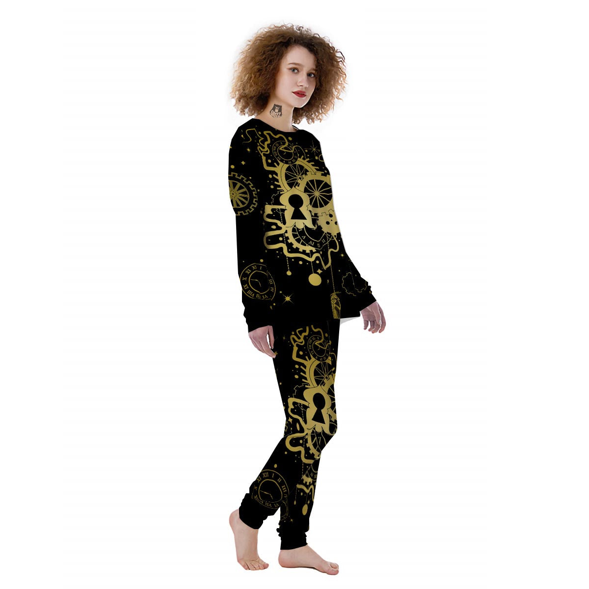 Steampunk Gears Metal Print Women's Pajamas-grizzshop