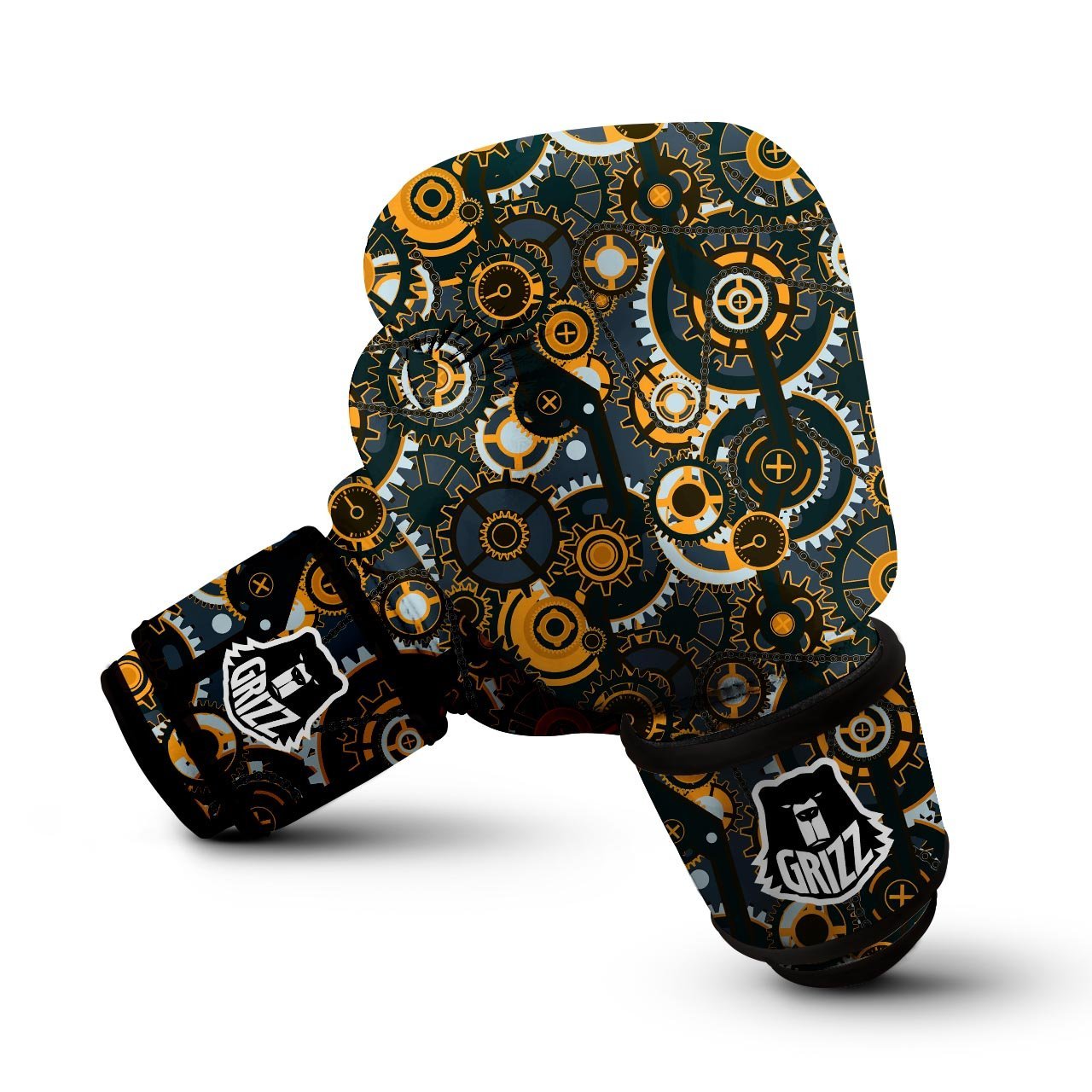 Steampunk Gears Print Pattern Boxing Gloves-grizzshop