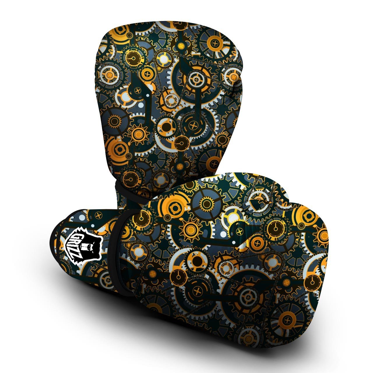 Steampunk Gears Print Pattern Boxing Gloves-grizzshop