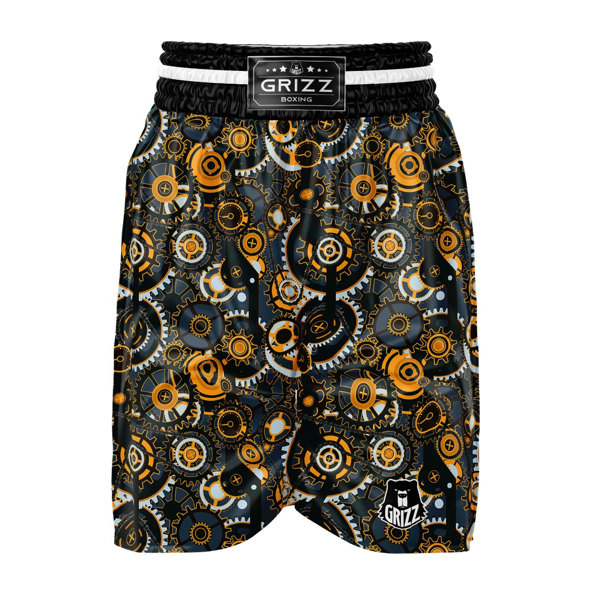 Steampunk Gears Print Pattern Boxing Shorts-grizzshop