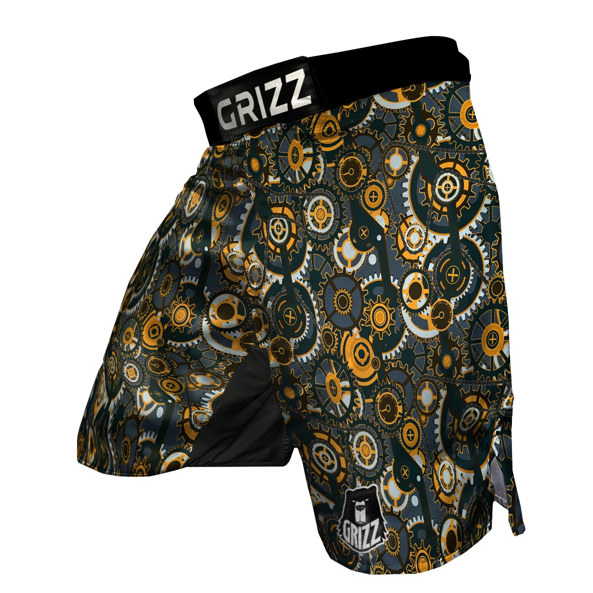 Steampunk Gears Print Pattern MMA Shorts-grizzshop