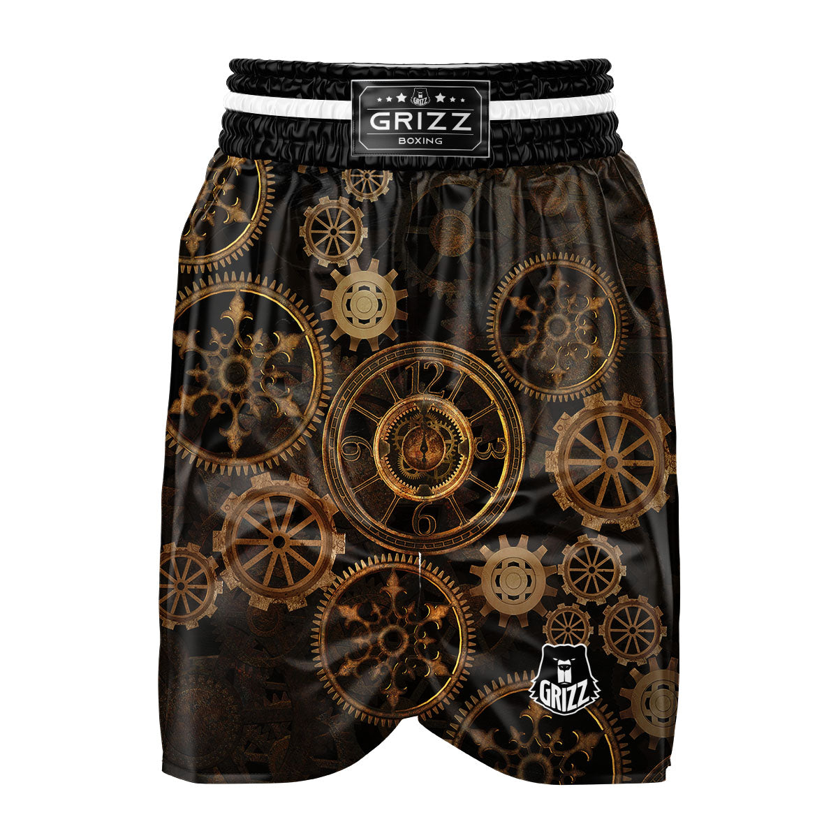 Steampunk Gears Vintage Print Boxing Shorts-grizzshop