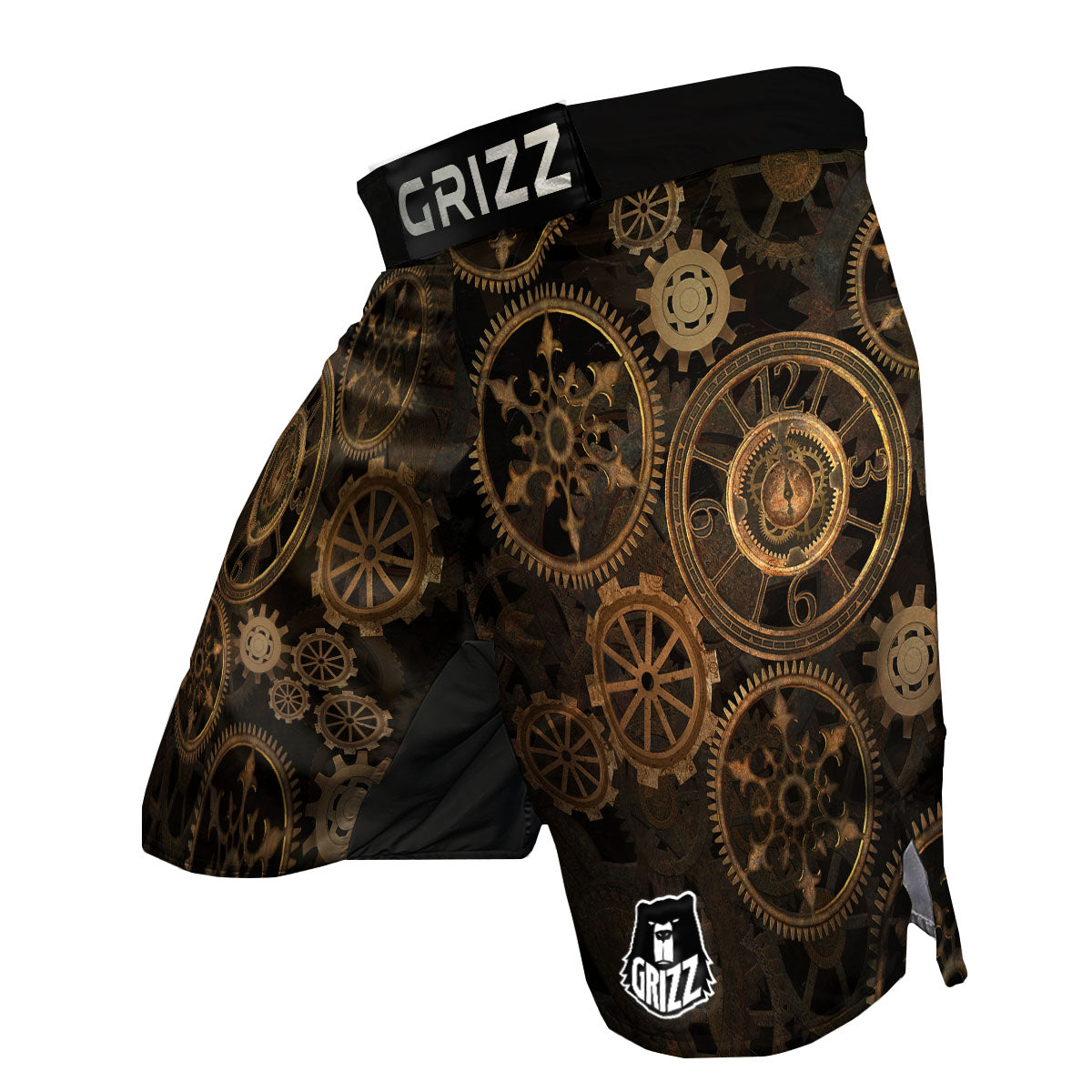 Steampunk Gears Vintage Print MMA Shorts-grizzshop