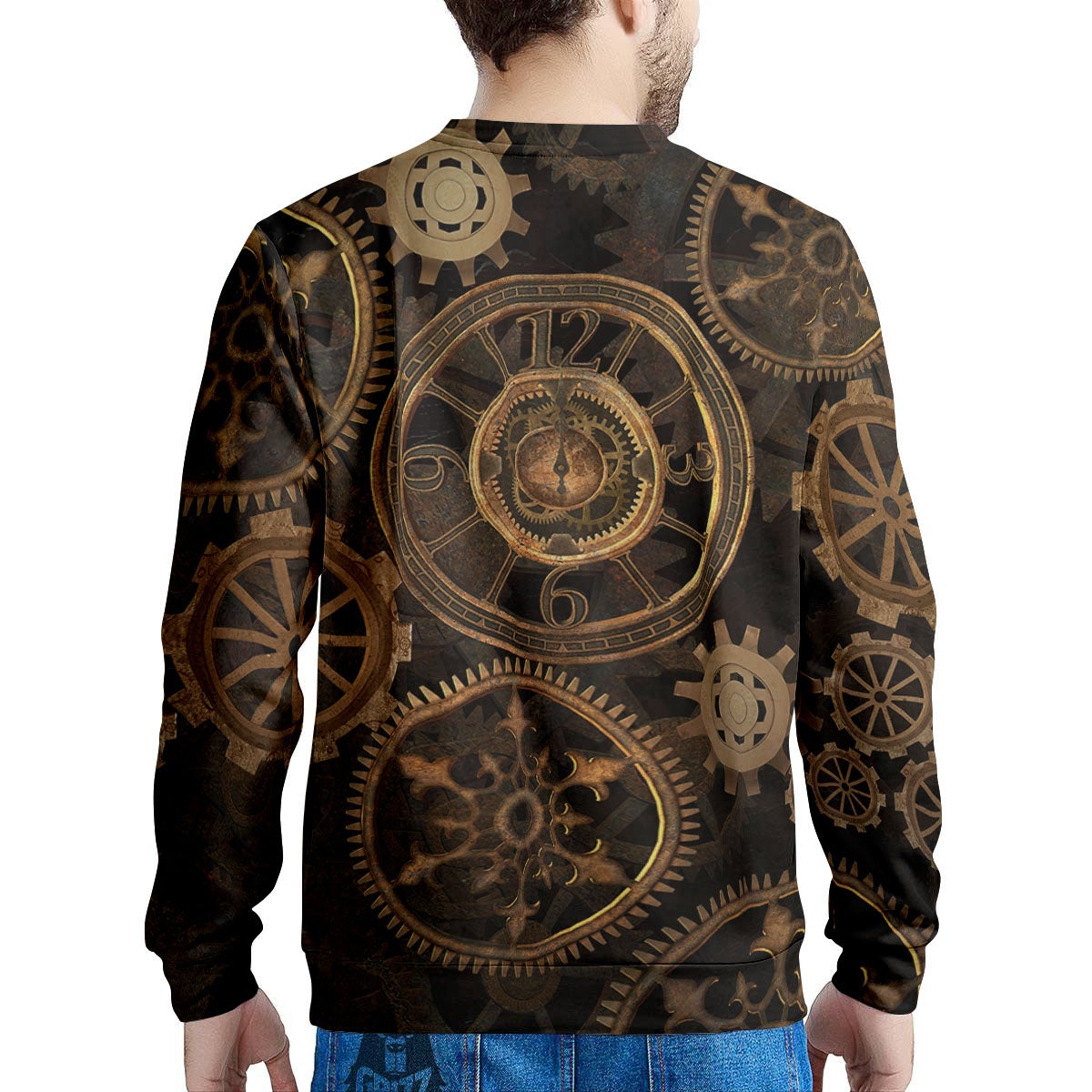 Steampunk Gears Vintage Print Men's Sweatshirt-grizzshop