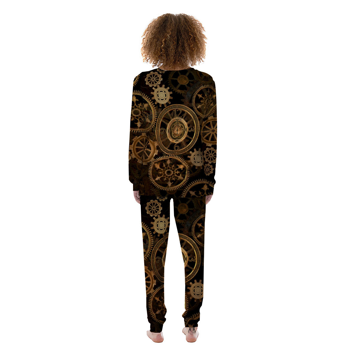 Steampunk Gears Vintage Print Women's Pajamas-grizzshop