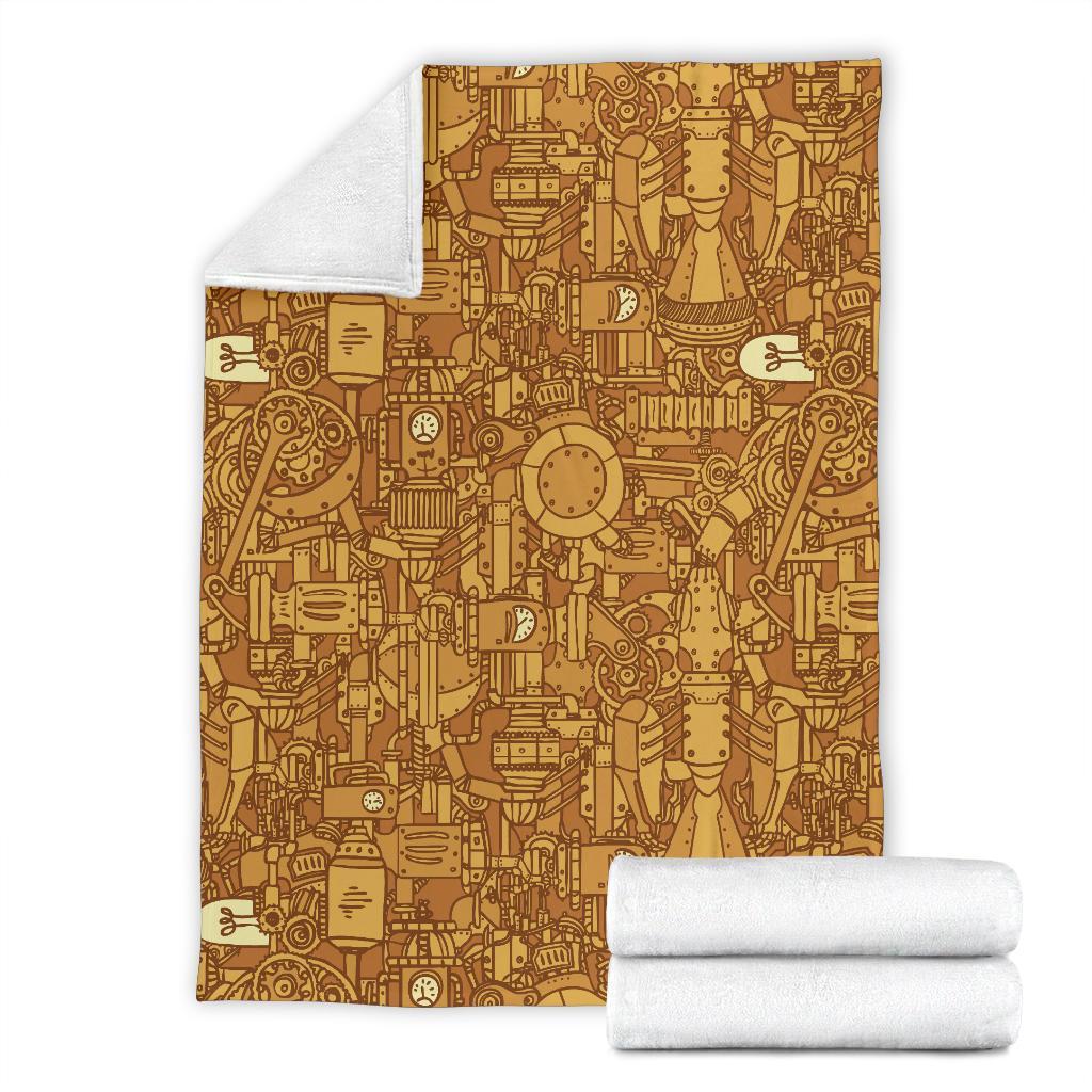 Steampunk Pattern Print Blanket-grizzshop