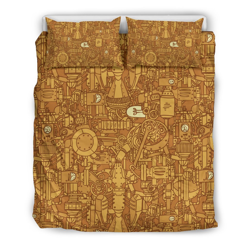 Steampunk Pattern Print Duvet Cover Bedding Set-grizzshop